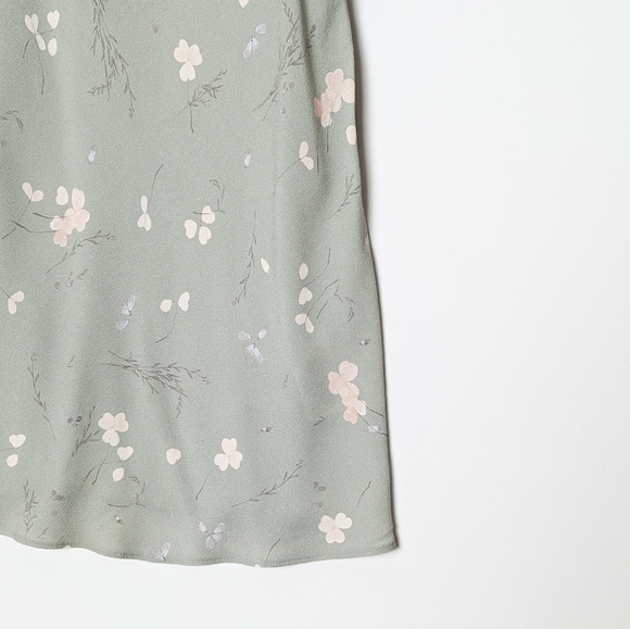 WILFRED Mini  Bellow Dress Sage Frost Green Floral 4 Small Bustier Style Aritzia - Picture 10 of 12